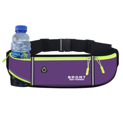 Canvas Sports Waist Bag with Water Bottle Holder