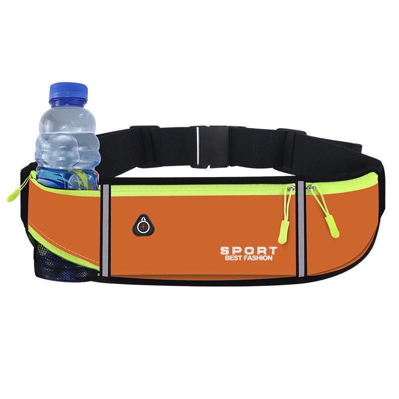 Canvas Sports Waist Bag with Water Bottle Holder