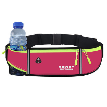 Canvas Sports Waist Bag with Water Bottle Holder