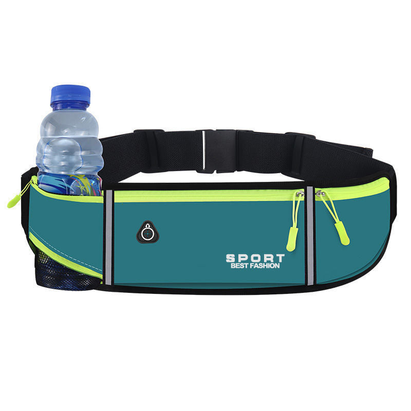 Canvas Sports Waist Bag with Water Bottle Holder